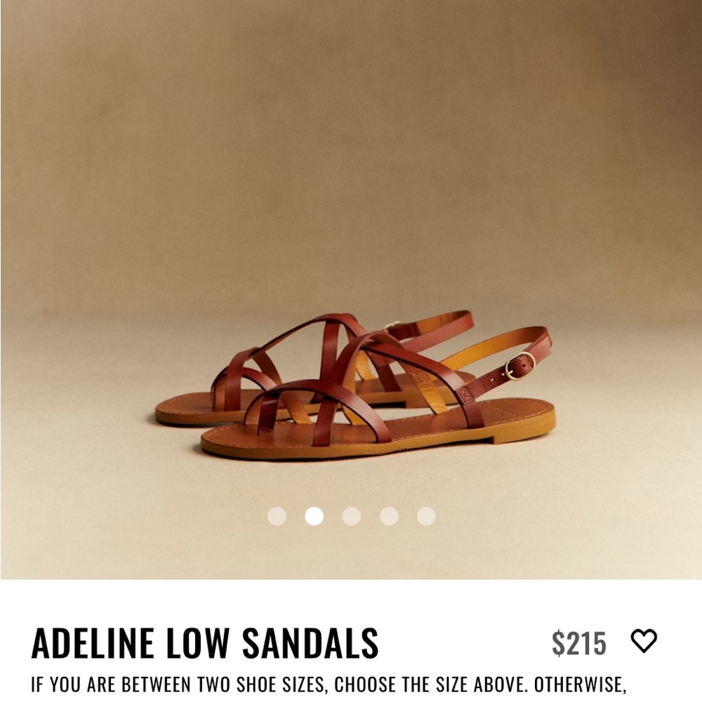 Sezane Adeline Low Sandals - Tan size 8